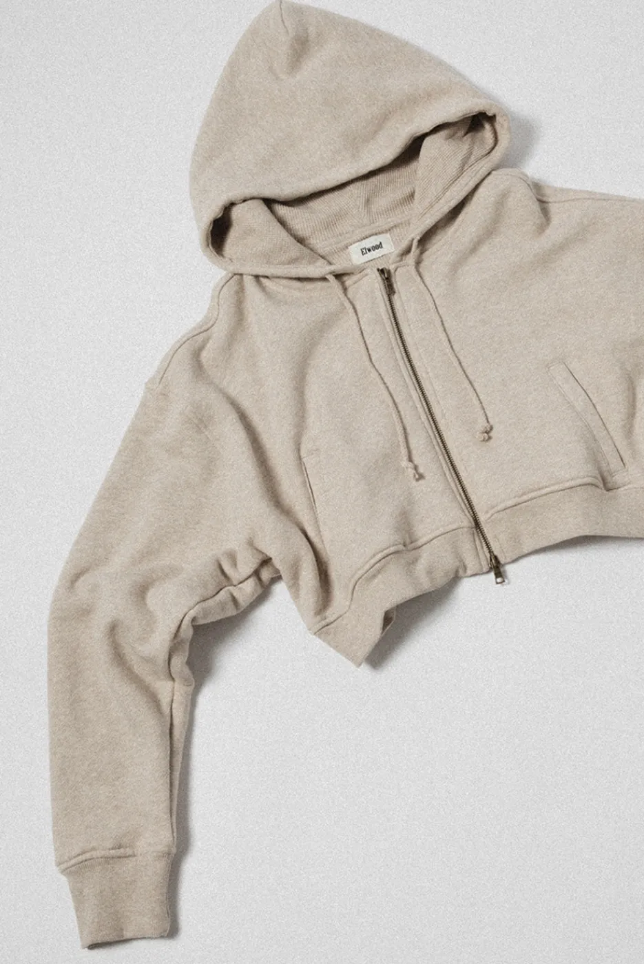 Elwood Clothing BABYDOLL CROP ZIP HOODIE