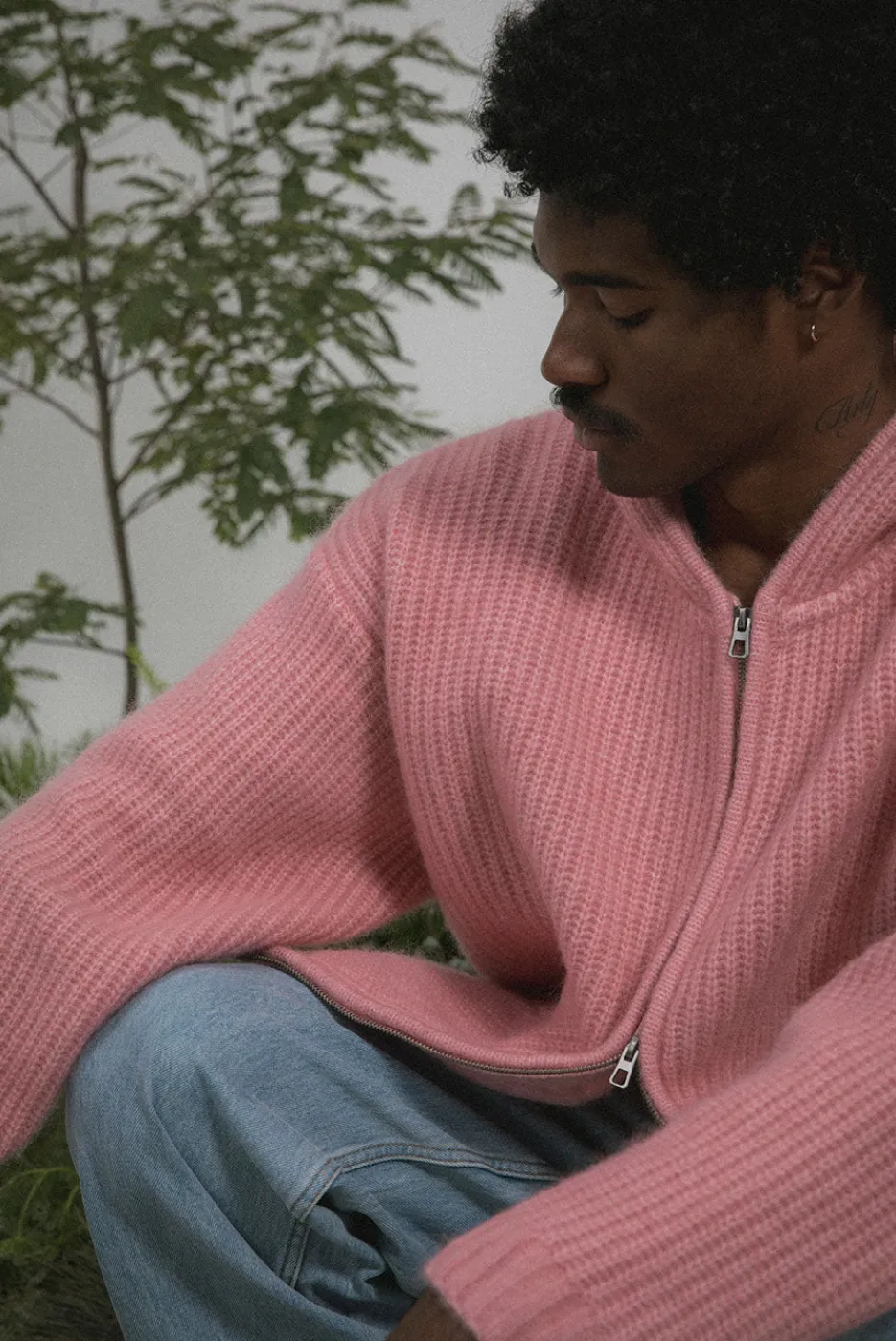 Elwood Clothing MOHAIR BLEND ZIP HOODIE