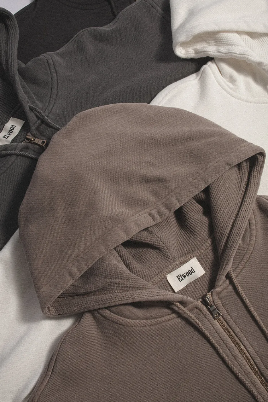 Elwood Clothing BABYDOLL CROP ZIP HOODIE