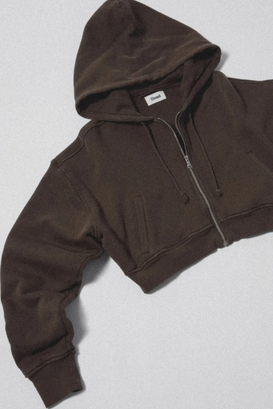 Elwood Clothing BABYDOLL CROP ZIP HOODIE