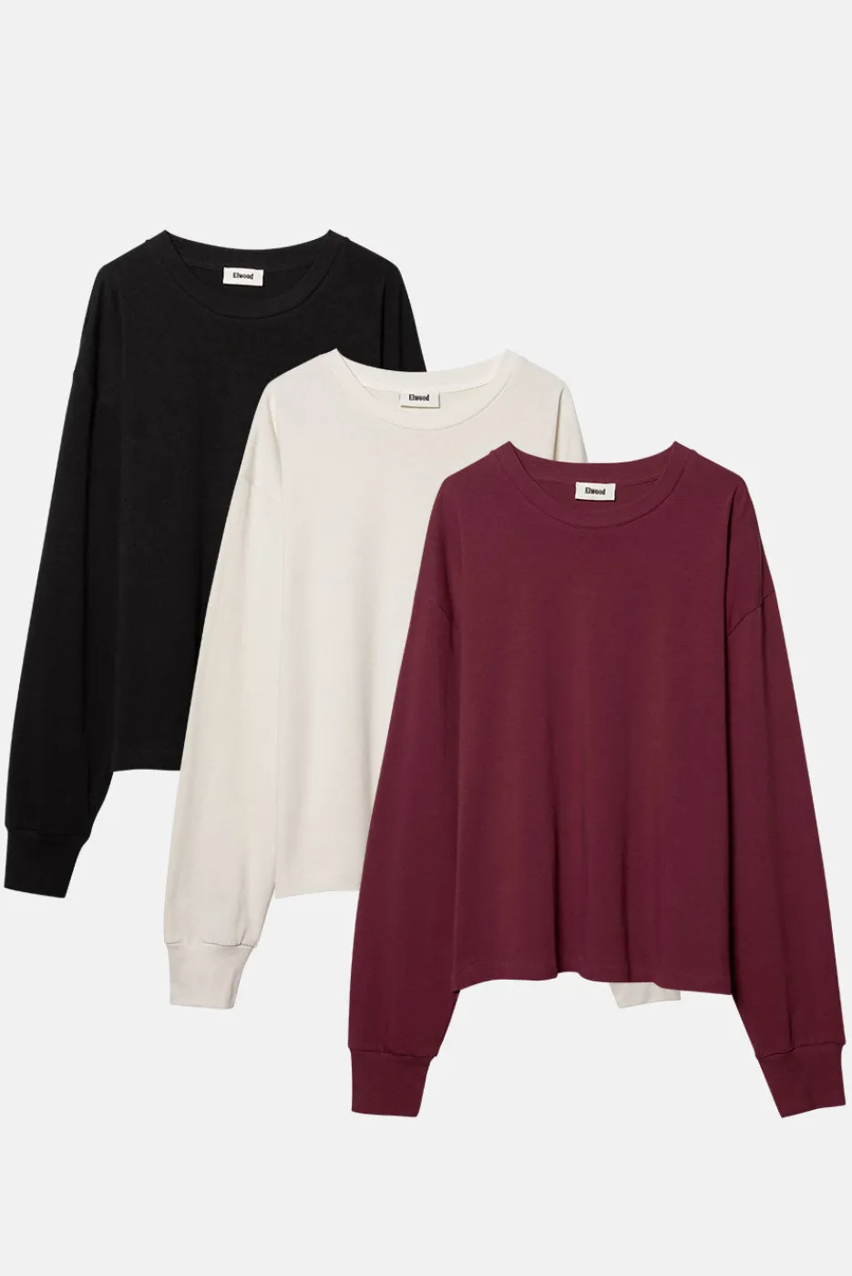 Elwood Clothing HEAVYWEIGHT LS TEE 3 PACK
