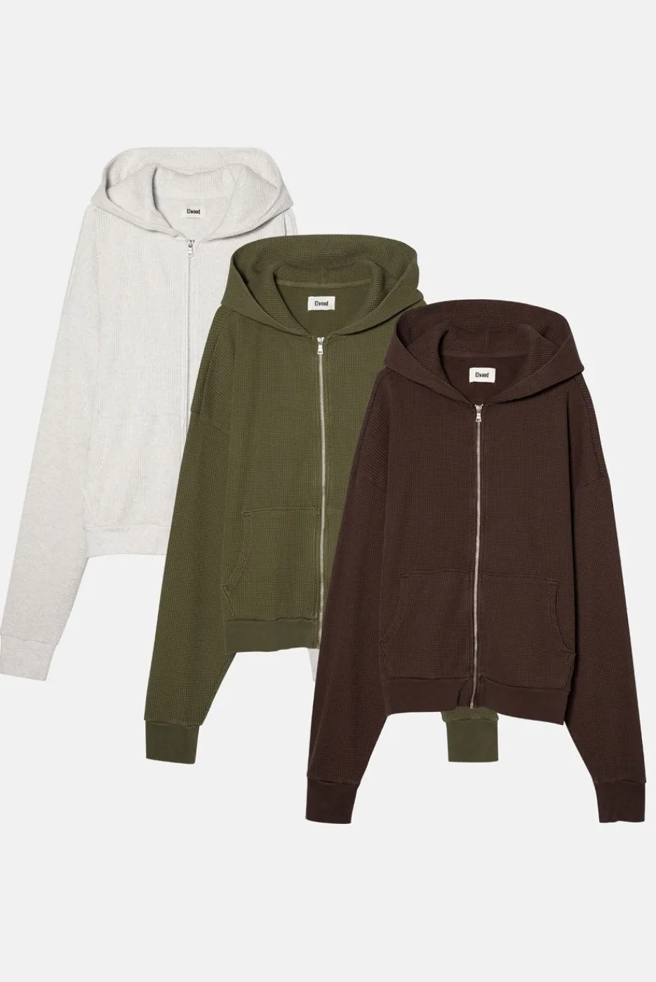 Elwood Clothing THERMAL ZIP HOODIE 3 PACK