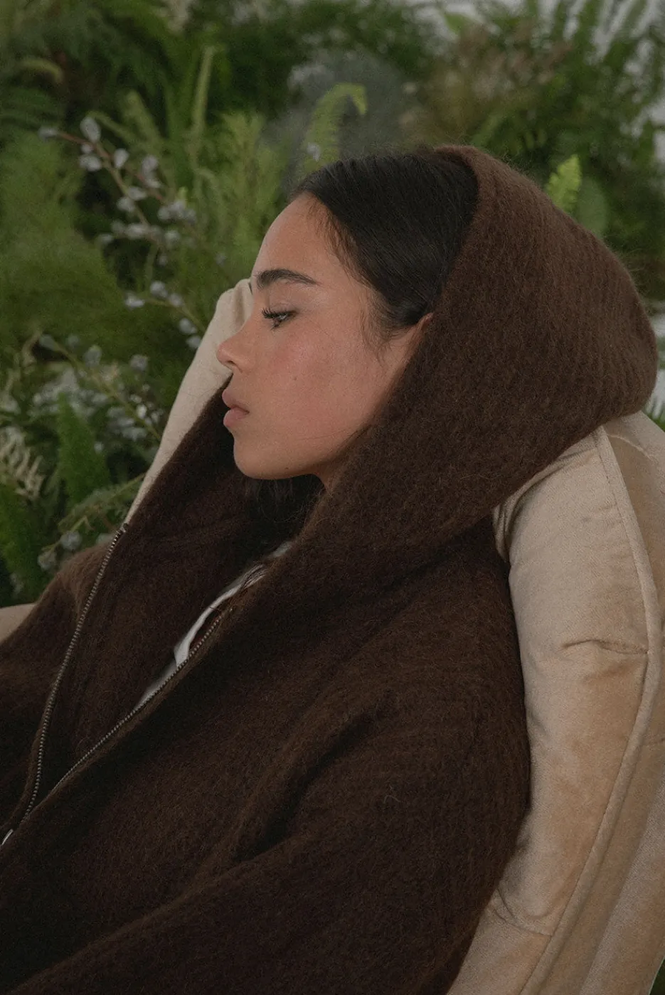 Elwood Clothing MOHAIR BLEND ZIP HOODIE