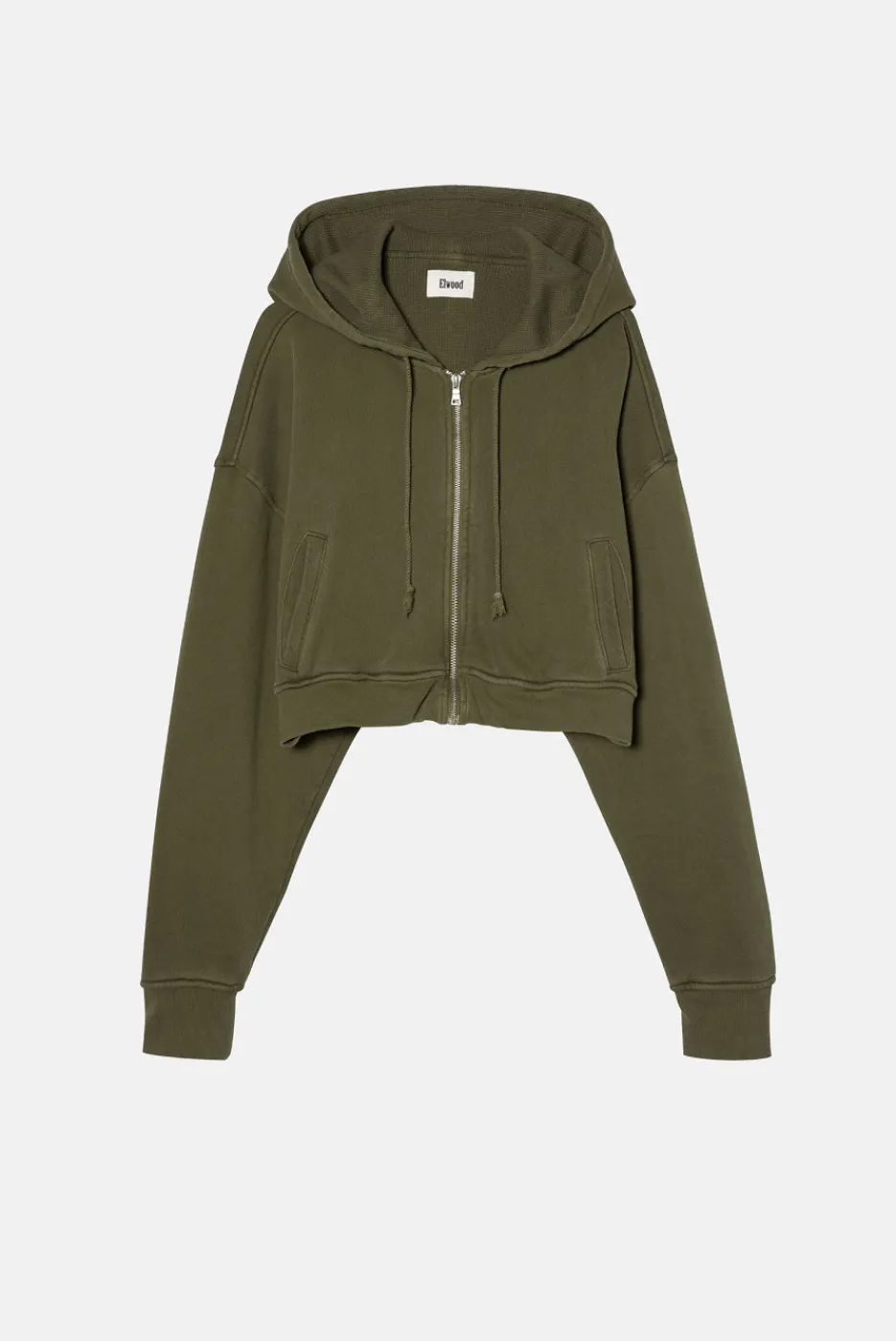 Elwood Clothing BABYDOLL CROP ZIP HOODIE
