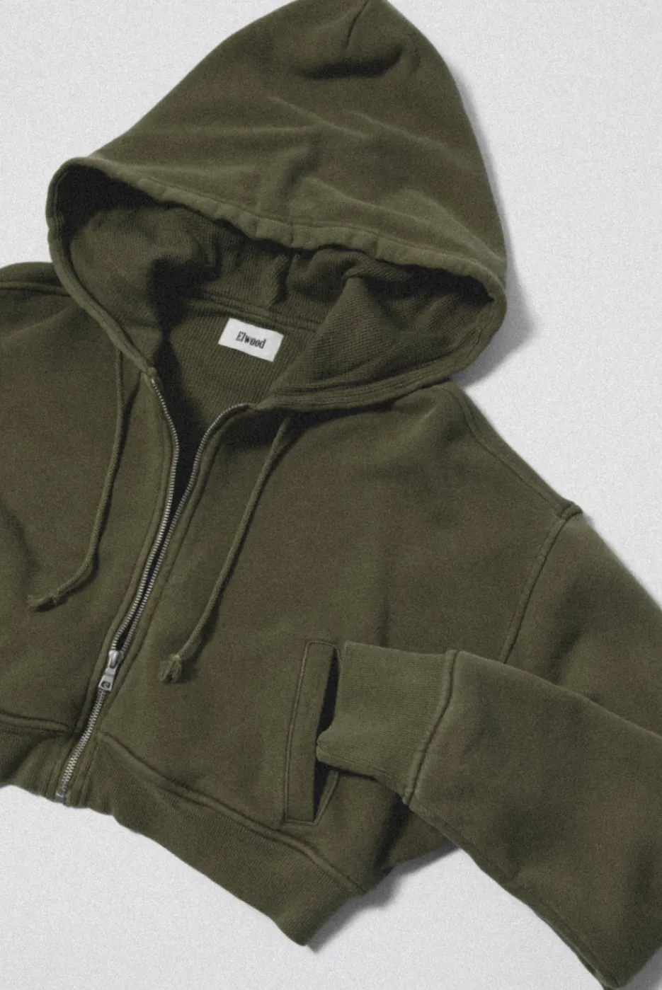 Elwood Clothing BABYDOLL CROP ZIP HOODIE