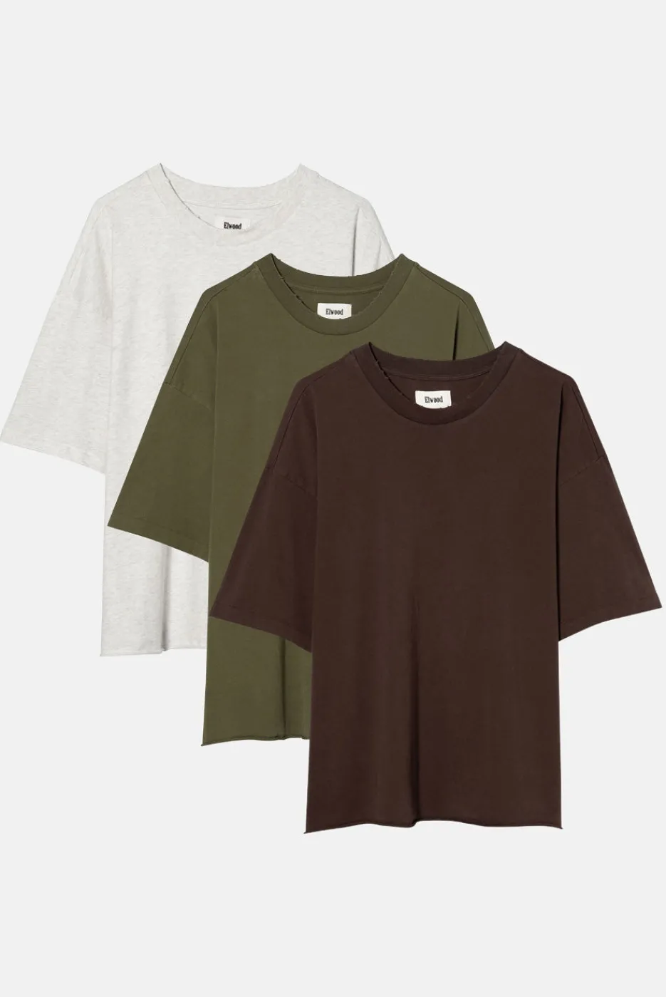 Elwood Clothing OVERSIZED CROP CORE TEE 3 PACK